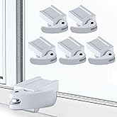 5 Pack Sliding Window Locks, Diecast, 1-3/16 Inch Short Version | Fits 1/16 to 7/8 Inch Wide Rails, Adjustable Grip for Horizontal or Vertical Windows, Easy Install Keeps Windows Closed