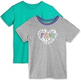 Mightly Girls' Crewneck Short Sleeve T Shirts | 100% Organic Cotton, Colorful Casual Clothes, Soft & Basic Crewneck Tee