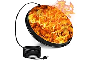 ABITMAX Chicken Water Heater, 125 Watt Chicken Waterer Heated Base 15 in Metal Poultry Founts, Rapidly & Continuously Heat Cold Water for Poultry Drinking, Winter with Thermostat Black