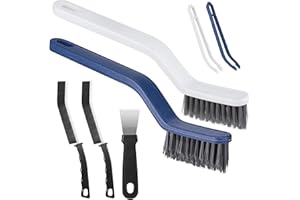 HARKTA 5 PCS Grout Cleaner Brush Set,Hard Bristle Crevice Cleaning Brush,Multifunctional Gap Cleaning Tool with Clip,Cleaning Brushes for Household Use for Window,Bathroom,Kitchen,Sink,Toilet Corne,Tile