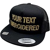 Custom Trucker Flatbill Hat YP 6006 Embroidered Your Text Snapback