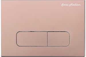 Swiss Madison Well Made Forever Wall Mount Dual Flush Actuator Plate with Rectangle Push Buttons in Rose Gold