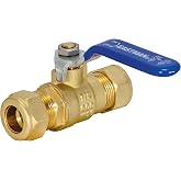 Eastman 1/2 Inch Compression Heavy Duty Full Port Ball Valve, Brass Plumbing Fitting, 20096LF