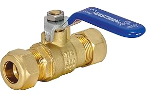 Eastman 1/2 Inch Compression Heavy Duty Full Port Ball Valve, Brass Plumbing Fitting, 20096LF