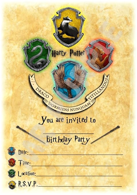 Inviti Di Compleanno Di Harry Potter Accessori Per Feste