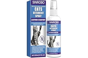 SINROBO Cat Deterrent Spray - Natural Cat Repellent Spray for Furniture, Safe Indoor & Outdoor Training Aid for Urine Marking & Anti-Scratch (200 ML)