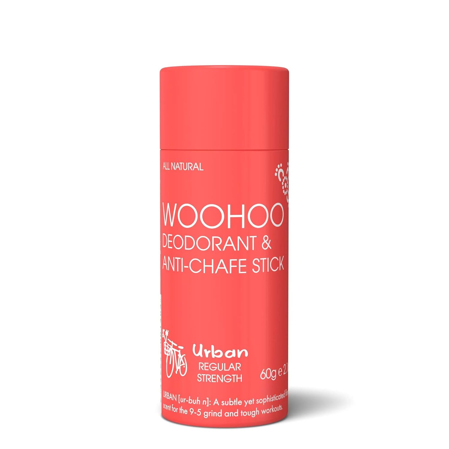 Woohoo! Body All-Natural Deodorant & Anti-Chafe Stick (Urban, 2.1 oz Eco Tube)