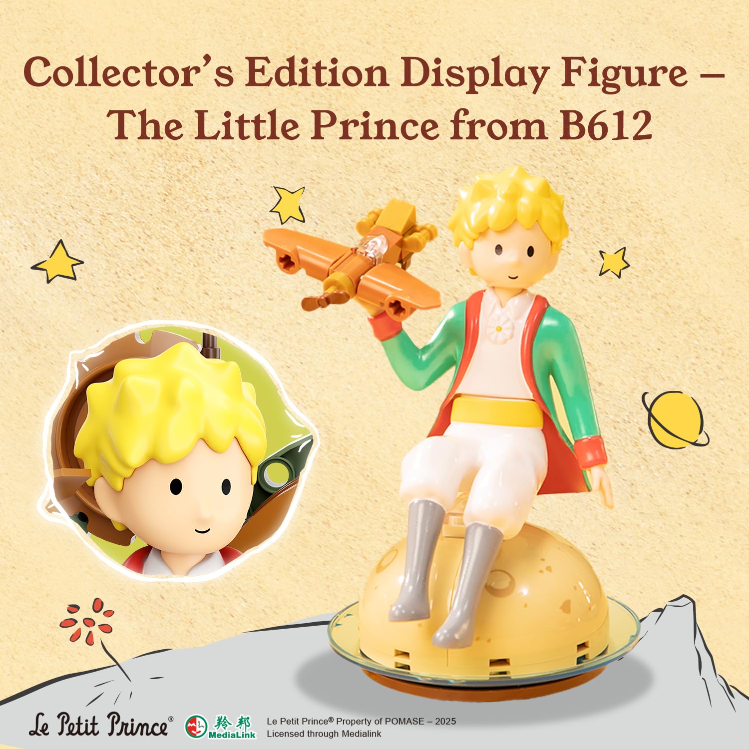 PANTASY Der Kleine Prinz – Sternenreise Bauset, von der Vintage-Mechanik-Taschenuhr inspiriertes Modell mit Zahnrädern, Teleskop & Goldener Rose, Sammler-Displayspielzeug mit exklusiver Prinz-Figur 4