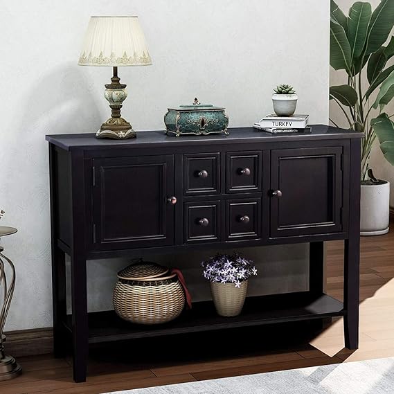 P PURLOVE Buffet Table Sideboard with Storage Drawers