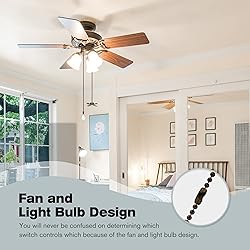 AIIGOU Ceiling Fan Pull Chains With Decorative, 2
