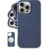 LONLI Classic - for iPhone 16 Pro Max Leather Case - European Genuine Vele Leather Phone Case - Smoothen and Soften Over Time - [Compatible with Magsafe] - Azzurro Blue
