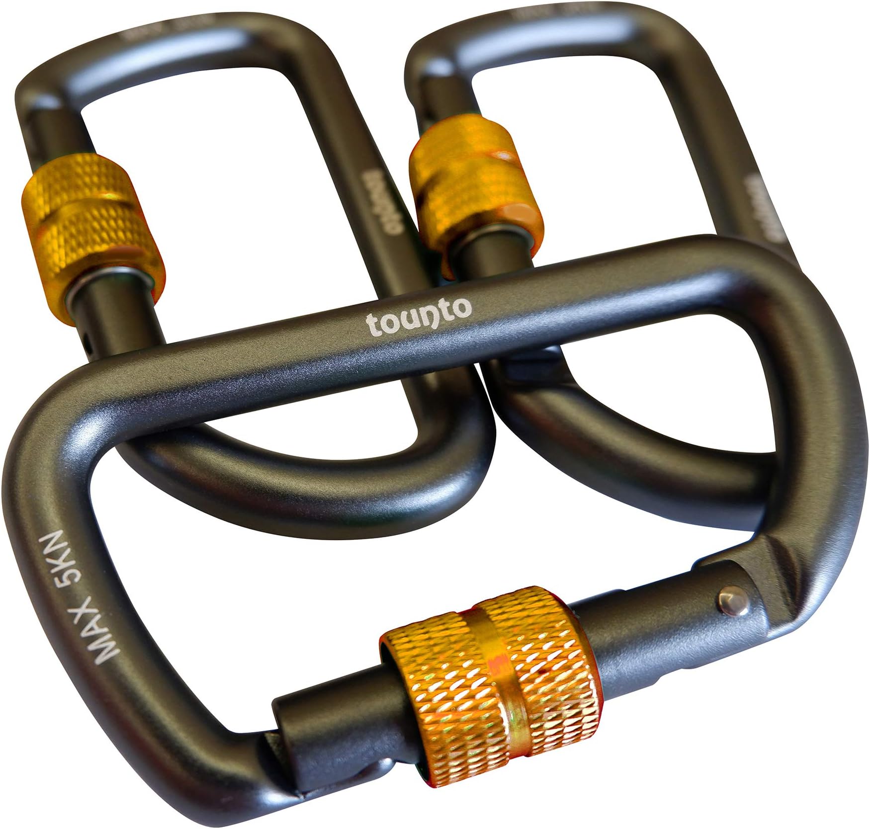 tounto 3 Pack D Ring Small Aircraft Aluminum Locking Carabiner, Keychain Clip Hook D-Shape and Heavy Duty, Carabiner Dog Leash, Oval Keylock 3 Inch