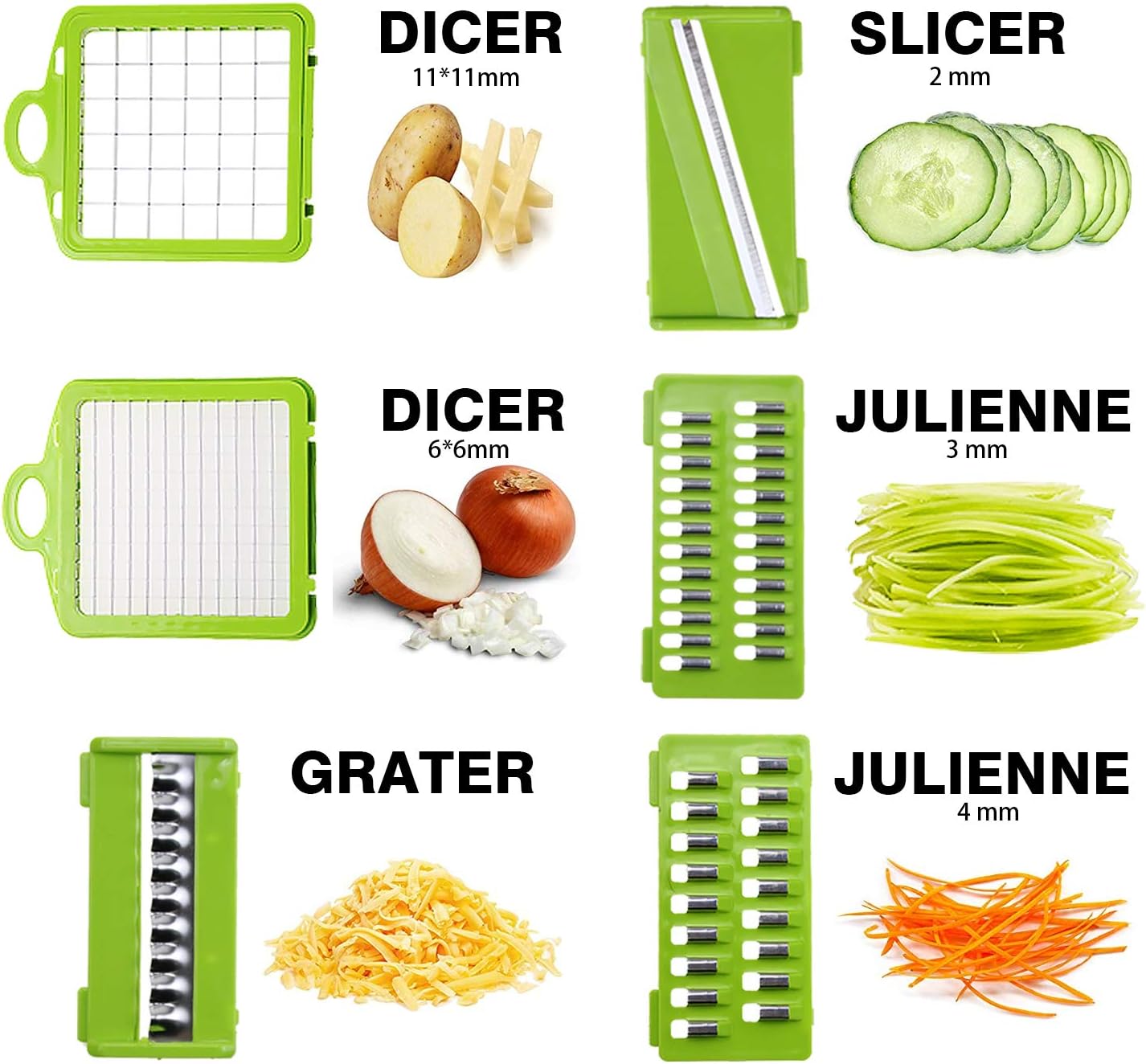 Newthinking Multifunction Vegetable Chopper, 14 in 1 Salad Cutter Food Dicer Veg Chopper with 7 Blades for Kitchen - Image 3