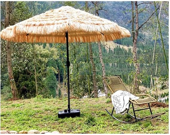 Ombrellone Da Giardino Outsunny - Ø265cm, Copertura In Paglia, Regolabile, Manovella, Colore Cachi - Foto 14