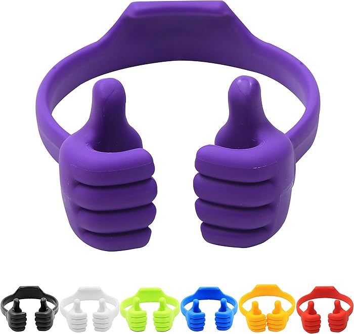 7Pack Thumbs-up Cell Phone Stand, Honsky Universal Flexible Multi-Angle Cute Desk Desktop Phone Holder, Compatible with Android Switch Nintendo Tablet, Assorted Colors, Bundle