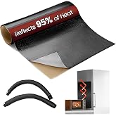 Amerbro Aluminum Adhesive Heat Shield Wrap for Automotive, 24x12 in, Black | 95% Radiant heat reflection tape for auto intake pipe, motorcycle, refrigerator, wood stove, fireplace, and cabinet