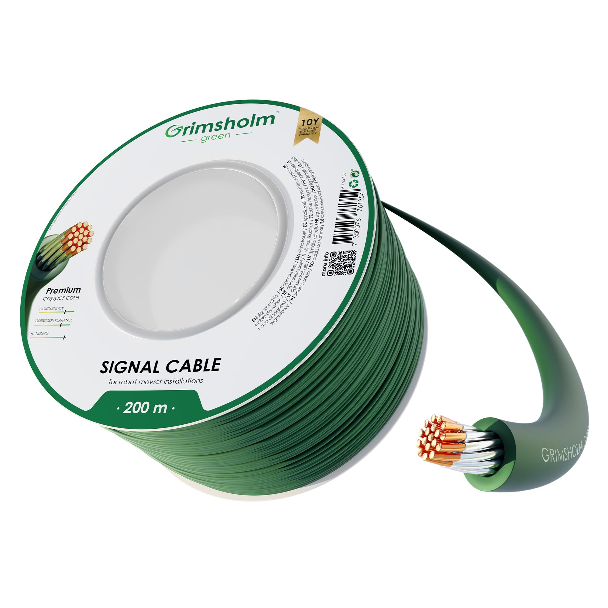 Grimsholm Green® - Signal Cable Premium (Copper Core), 200 m