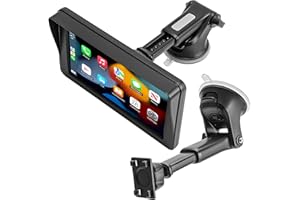 1Zero Replacement Suction Cup Car Mount for CarPlay Screen with Quick Extension Arm, Compatible with 7-11 Inch Portable Car Play Screens, Adjustable Dashboard Windshield in-Car Monitor Bracket Holder