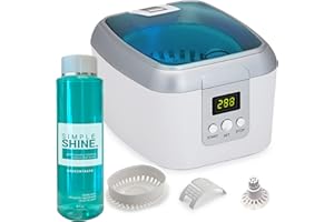 Simple Shine. Ultrasonic Jewelry Cleaner Machine - Professional Ultrasonic Jewelry Cleaner with Ultrasonic Jewelry Cleaner Solution - Sonic Jewelry Cleaner Machine, the Best Ultrasonic Jewelry Cleaner
