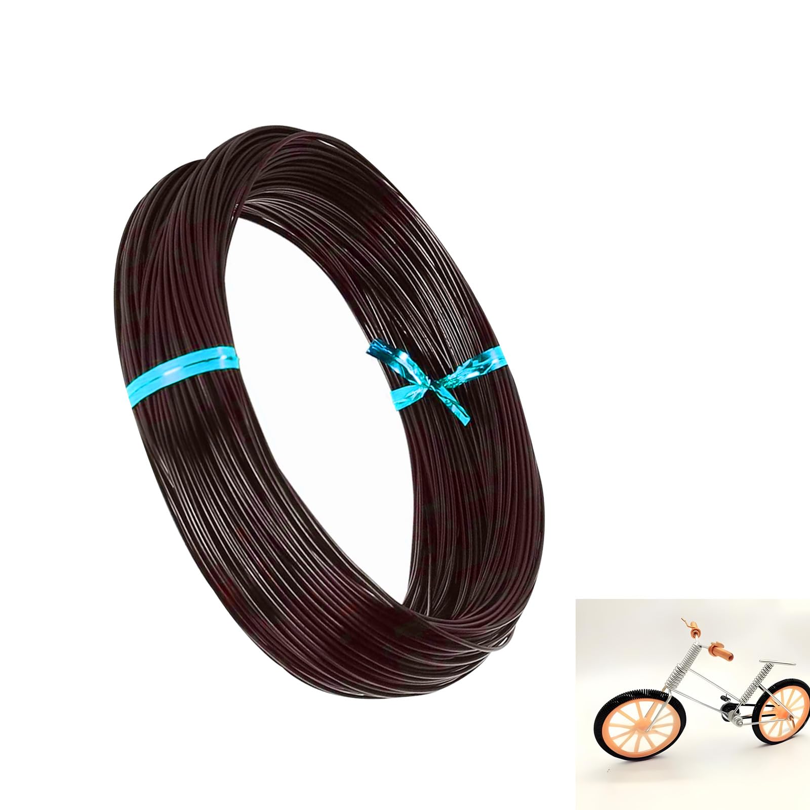 18 Gauge 1mm Brown Aluminum Craft Wire, 45m Flexible Wire for Crafts, Floristry, Jewellery Making, Bead Floral Making, Modelling