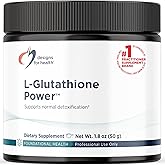Designs for Health L-Glutathione Power 1000mg - Reduced L-Glutathione Powder Supplement to Support Normal Detoxification - Immune + Antioxidant Support - Easy Mix-in Drink Powder (50 Servings / 50g)