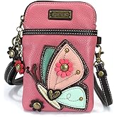 CHALA Garden Animal Collection Cell Phone Crossbody Purse-Women PU Leather/Canvas Multicolor Handbag with Adjustable Strap