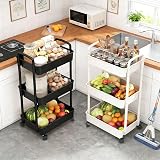 Multibao 3 Tier Storage Trolley on Wheels White 35x24x68 cm view 7