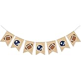 Uniwish Burlap Helmet Football Banner for Football Party Decorations, Football Bunting Home Wall Decor Football Game Day Sports Theme Party Supplies