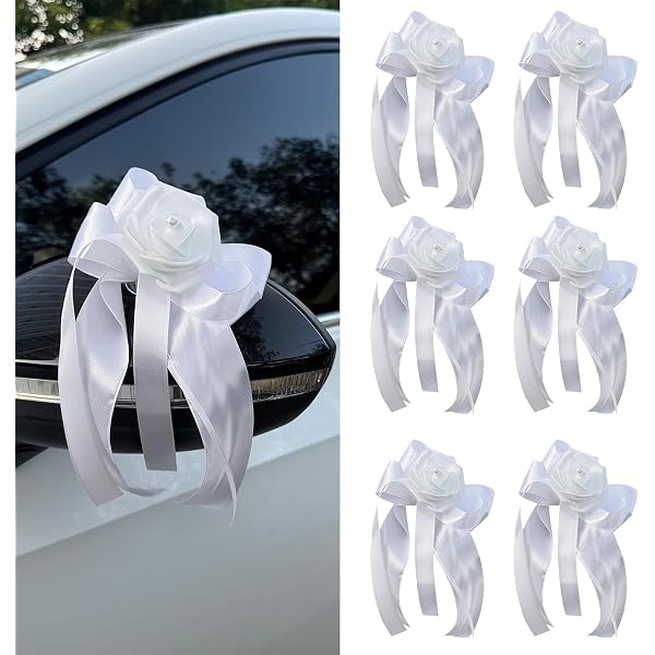 Lot De 5 Grands Nœuds à Tirer 17x22 Cm - Ruban Rose Chair - Pour Emballage Cadeau, Décoration Voiture, Mariage