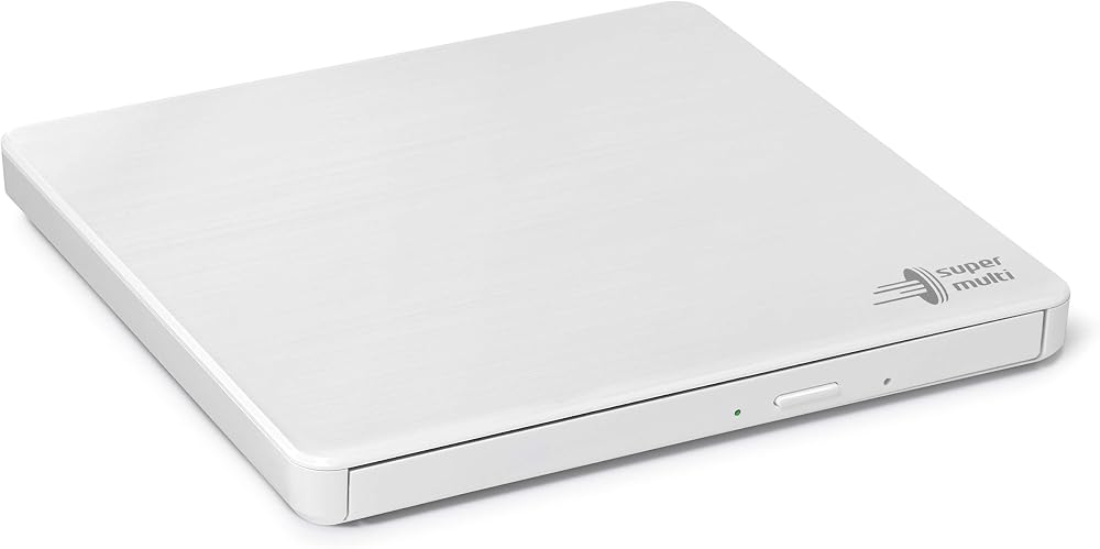 Hitachi LG GP60 External DVD Drive Slim Portable USB 2.0 8x White