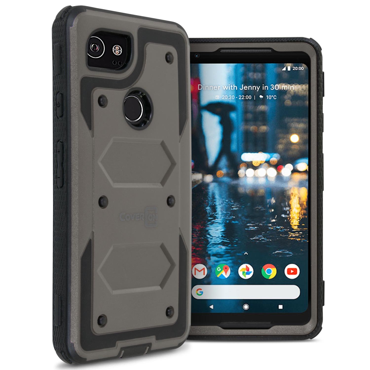 Tough Series 2 Case, Faceplate with Tank Body Pixel XL Google CoverON  - Cover Phone Protective Gray Duty Heavy Full
