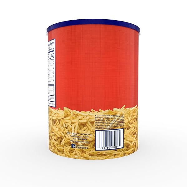 UTZ POTATO STIX, ORIGINAL – 15 OZ. CANISTER – SHOESTRING POTATO STICKS MADE FROM FRESH POTATOES, CRISPY, CRUNCHY SNACKS IN RESEALABLE CONTAINER, CHOLESTEROL FREE, TRANS-FAT FREE, GLUTEN-FREE SNACKS