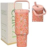 Cafezi 40 oz Tumbler with Handle and Straw, Vacuum Insulated Tumblers with Flip Straw and Top Handle, Reusable Insulated Cup for Home, Outdoors, Leakproof, Fits in Cup Holder, Cold for 30 Hours