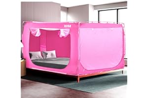 RIYDH Bed Tent Bed Canopy Queen Size Tents for Adult - Portable Dream Tent Indoor Sleeping Tents 70% Blackout with 3 Doors Breathable Big Space Tents