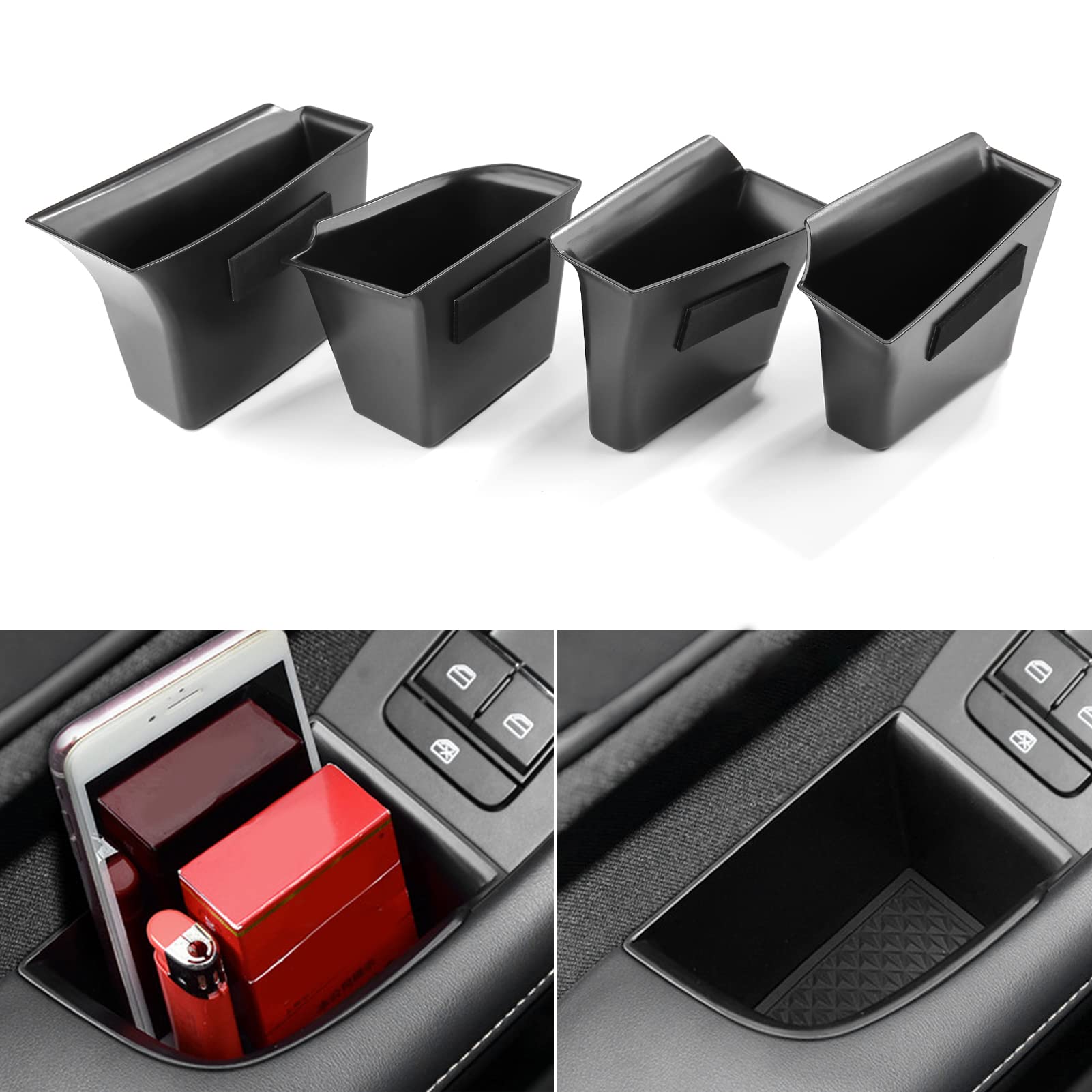 4pcs Compatible with Mazda 3 CX-30 2025 2024 2023 2022 2021 2020 Accessories Car Door Grab Handle Pocket Armrest Box Armrest Cover Storage Organizer Tray