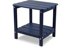 realife Outdoor Adirondack Side Table, Rectangular End Table for Patio, Garden, Porch and Indoor, Navy Blue