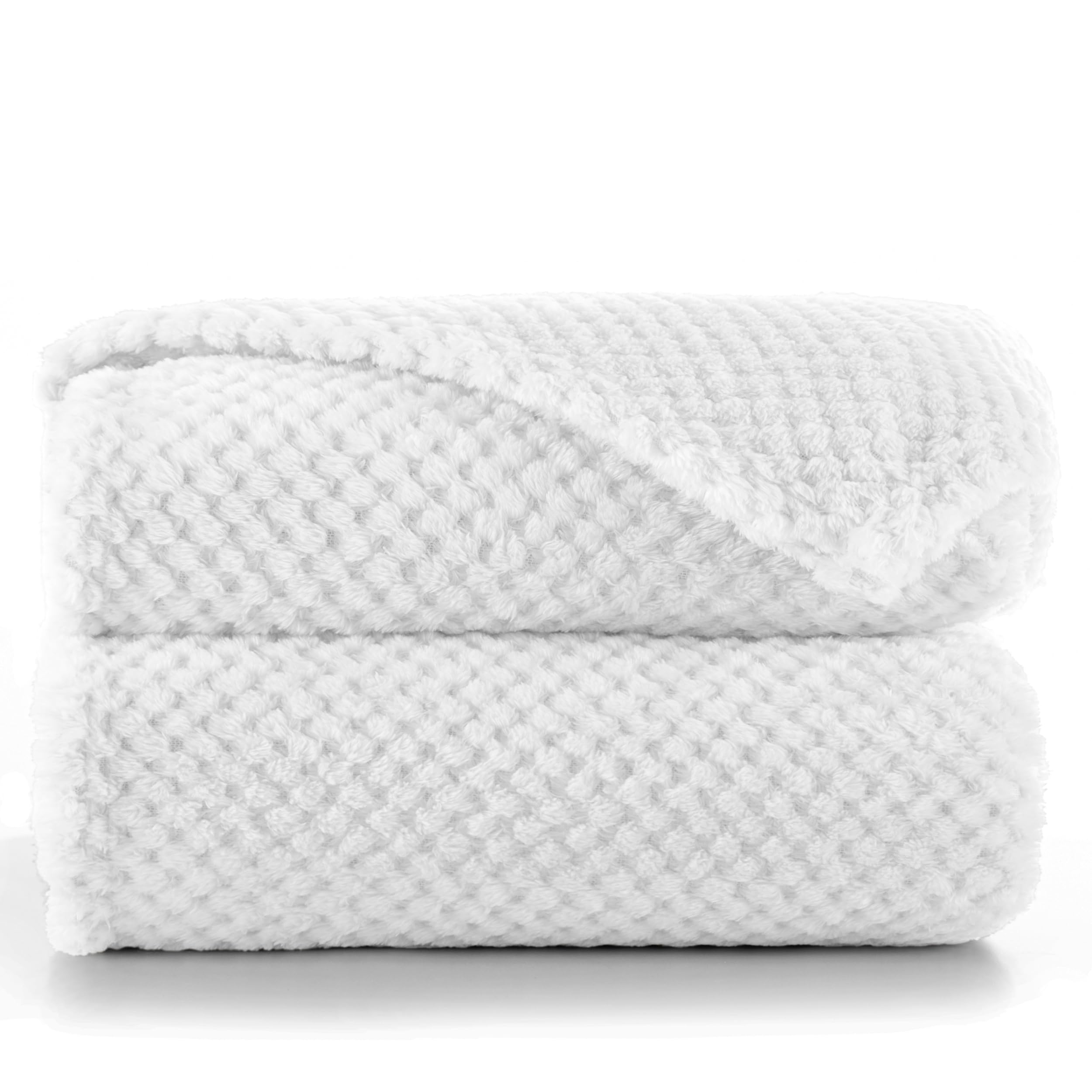DecoKing 59005 Cuddly Blanket 70 x 150 cm White Microfibre Blanket Fleece Blanket Bedspread Soft Cuddly Scandinavian Style White Henry — image 1