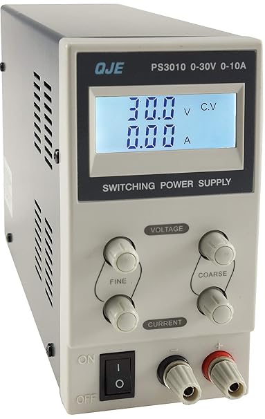 Labornetzgerät mit beleuchtetem Display 0-30V Regelbar I max. 10A 300Watt Kurzschlussfest Überlastschutz
