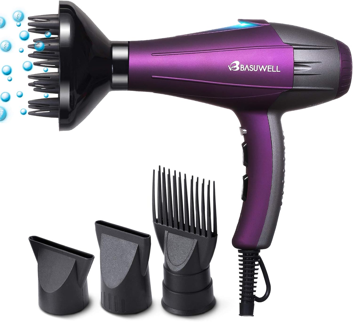 Basuwell Hair Dryer Professional Ionic Hairdryer 2100W Salon Fast Blow Dryers 3 Heat 2 Speed