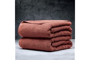 LUXOME Plush Performance 2-Piece Bath Sheet Set | Oversized for 50% More Coverage | Highly Absorbent | 36" W x 70" L | Clay