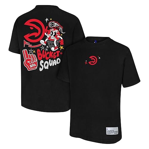 Ultra Game Men’s X Bucket Squad NBA Officially Licensed Buckie T-Shirt, Atlanta Hawks, Black, Medium