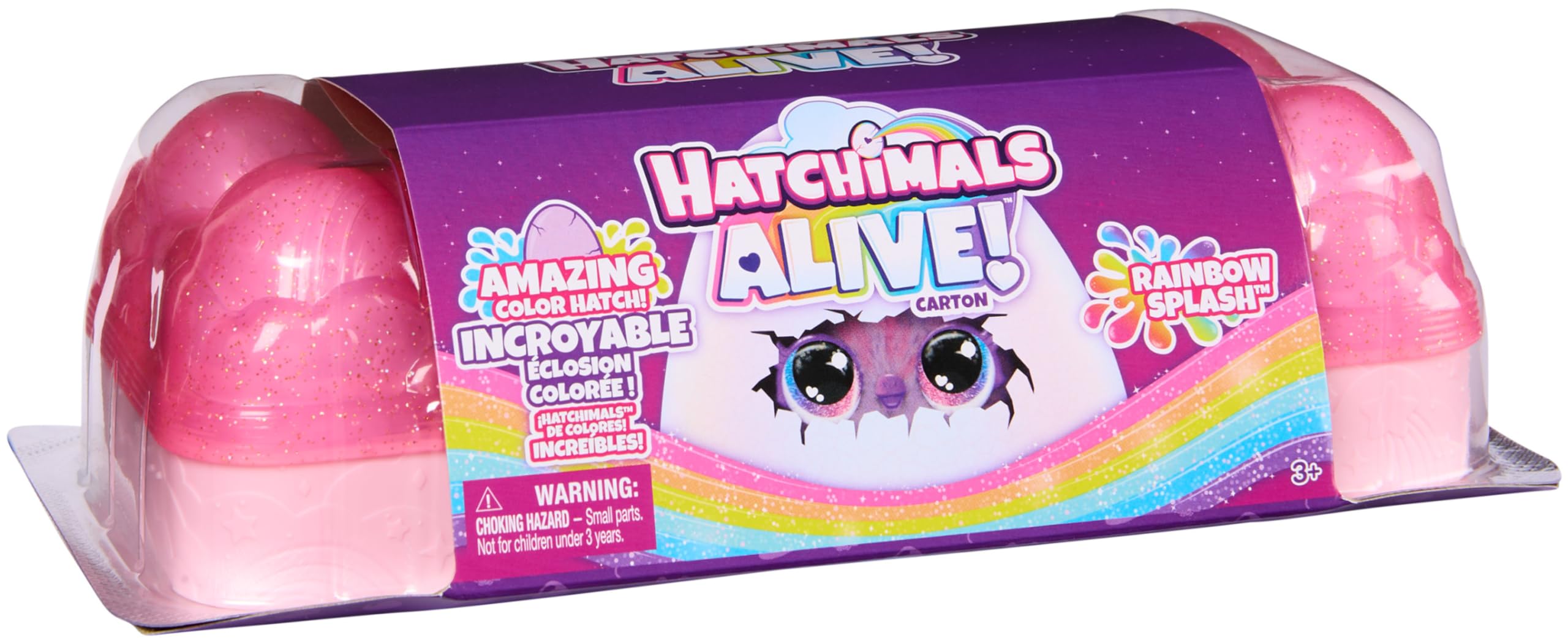 Hatchimals Alive, Rainbow Splash Egg Carton, 5 Mini Figures in Color Reveal Eggs & 10 Accessories, Gifts & Stocking Stuffers for Girls & Boys Ages 3 & up