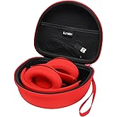 Headphone Case Compatible with Beats Studio Pro/Solo 4 / Studio 3 / Solo 3 / Picun B8 / BERIBES/JLab JBuds Lux ANC Wireless Bluetooth Noise Cancelling Headphones, Red+Black(Case Only)