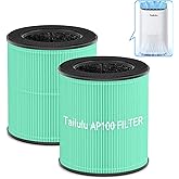 Tailulu Official AP100 Air Purifier Replacement Filter, 3-in-1 Air Purifier Filter, True H13 HEPA Filter, 2Pack(Green)