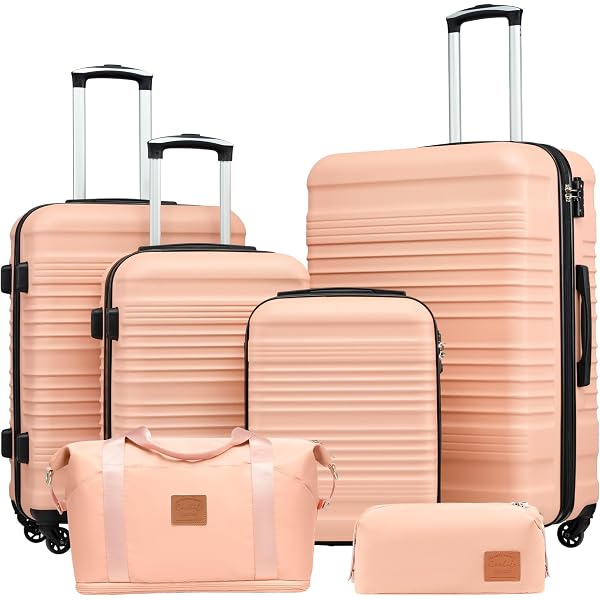 Amazon.com: Coolife Luggage 6 Piece Set, Hardside Suitcases with