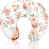 Nursing Pillow Cover, Breastfeeding Pillow Covers for Baby Girls Boys, Soft Stretchy Nursing Pillowcase for Infant Newborn, Removable Slipcover for Breast Feeding Pillows, Floral (Only Cover)