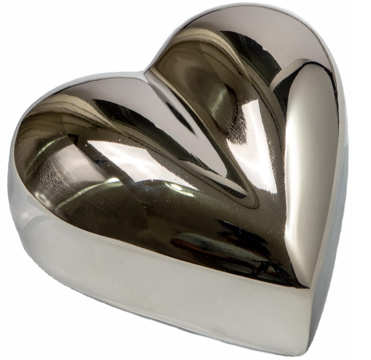 Royal Rapture Urn for Ashes Funeral Cremation Memorial Keepsake Heart Love Urns decorative Alloy (Silver, 5") RHM01-02