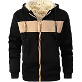 HVERDE Men's Winter Heavyweight Jacket Thermal Fleece Jackets Full Zip Sherpa Lined Warm Thick Coats
