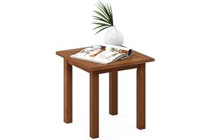 Furinno FG18506 Tioman Hardwood Patio Furniture Outdoor End Table, Natural