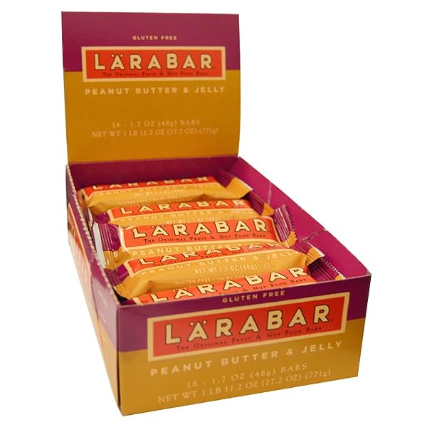 LARABAR PEANUT BUTTER AND JELLY, GLUTEN FREE VEGAN FRUIT & NUT BARS, 16 CT